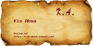 Kis Absa névjegykártya